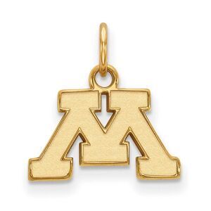 14k Gold Plated Silver U. of Minnesota XS (Tiny) Initial M Charm
